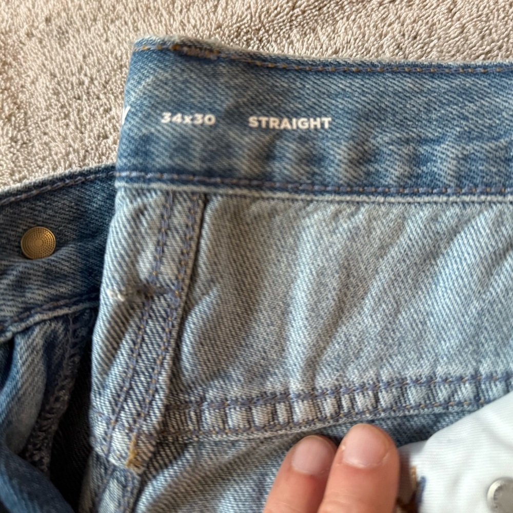 Straight Leg Blue Jeans